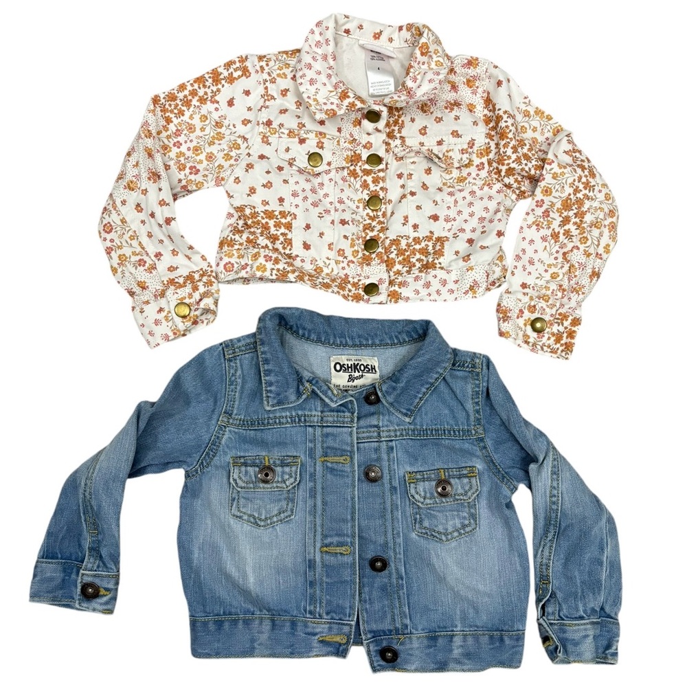 Oshkosh Denim Jacket 3t/little lass denim jacket sz 4 100% cotton bundle